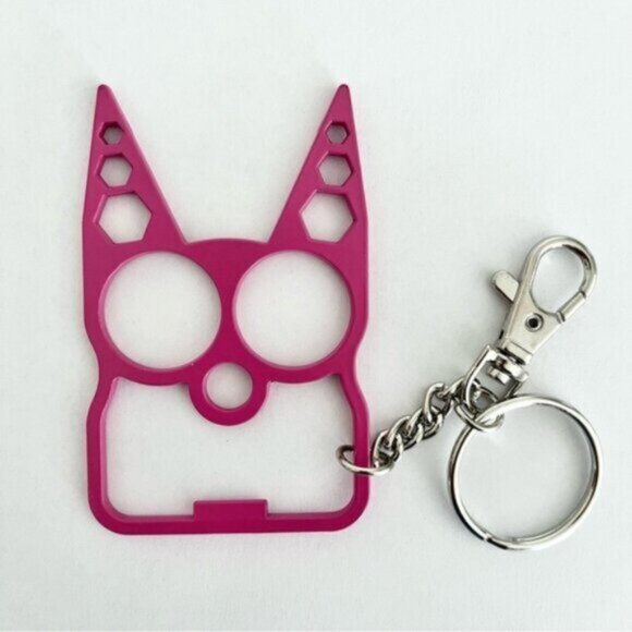 Fuchsia Cat Self Defense Keychain - Picture 1 of 6